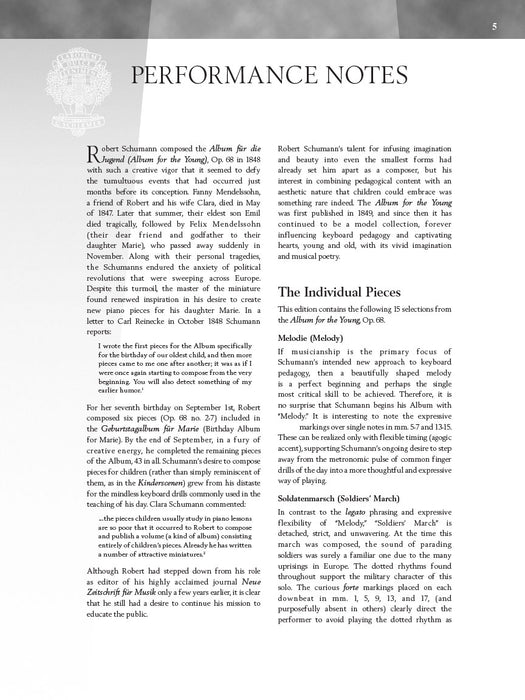 Schumann - Selections from Album for the Young, Opus 68 舒曼羅伯特 少年曲集作品 | 小雅音樂 Hsiaoya Music