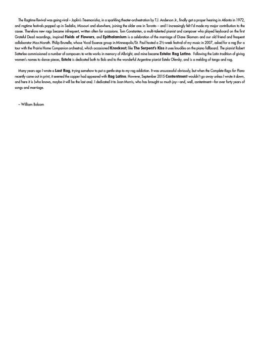 William Bolcom - Complete Rags for Piano Revised Edition 鋼琴 | 小雅音樂 Hsiaoya Music