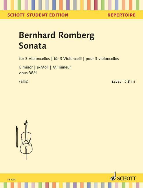Sonata E minor op. 38/1 隆貝爾格．伯恩哈德 奏鳴曲小調 大提琴 3把以上 朔特版 | 小雅音樂 Hsiaoya Music