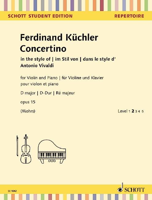 Concertino D major op. 15 in the style of Antonio Vivaldi 小協奏曲大調 風格 小提琴加鋼琴 朔特版 | 小雅音樂 Hsiaoya Music