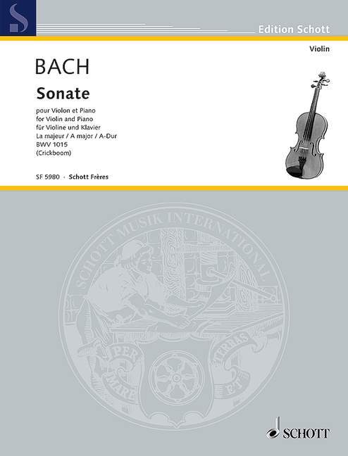 Sonata I D flat major BWV 1015 巴赫約翰‧瑟巴斯提安 奏鳴曲 大調 小提琴加鋼琴 朔特版 | 小雅音樂 Hsiaoya Music