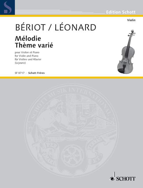 Les Ecoles du Violon Série 3 Mélodie - Thème varié 古提琴 小提琴加鋼琴 朔特版 | 小雅音樂 Hsiaoya Music