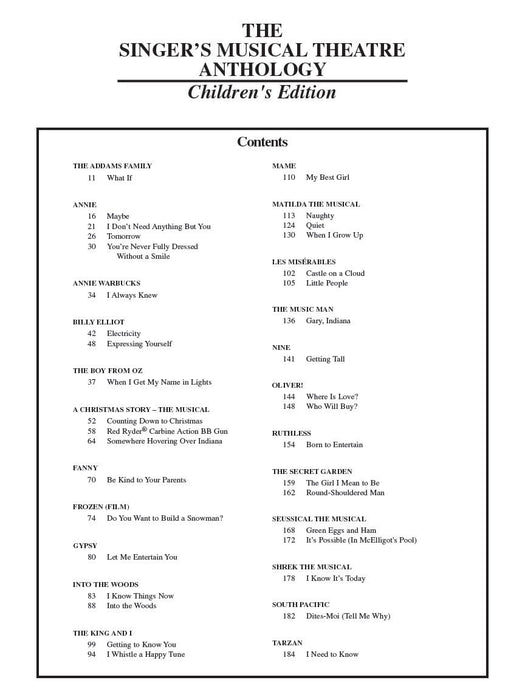 Singer's Musical Theatre Anthology - Children's Edition Book Only | 小雅音樂 Hsiaoya Music
