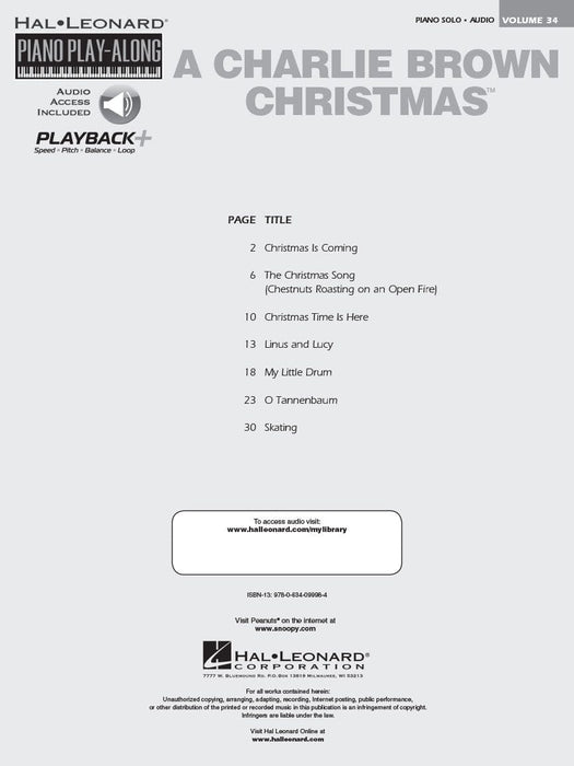 Charlie Brown Christmas Piano Play-Along Volume 34 鋼琴 | 小雅音樂 Hsiaoya Music