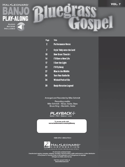 Bluegrass Gospel Banjo Play-Along Volume 7 | 小雅音樂 Hsiaoya Music