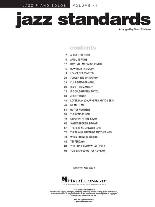 Jazz Standards Jazz Piano Solos Series Volume 44 爵士音樂 爵士音樂鋼琴 獨奏 | 小雅音樂 Hsiaoya Music