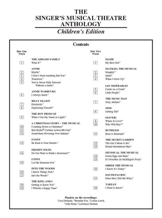 Singer's Musical Theatre Anthology - Children's Edition CDs Only | 小雅音樂 Hsiaoya Music