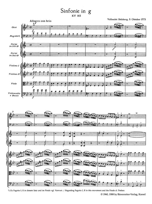 Symphony Nr. 25 G minor K. 183 (K.6: 173 dB) 莫札特 交響曲 騎熊士版 | 小雅音樂 Hsiaoya Music