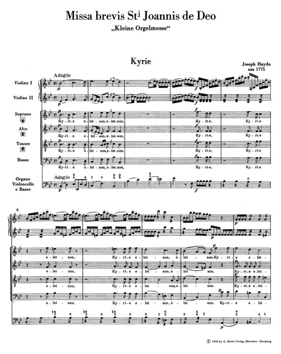 Missa brevis St. Joannis de Deo Hob. XXII:7 "Kleine Orgelmesse" 海頓 管風琴小彌撒 騎熊士版 | 小雅音樂 Hsiaoya Music