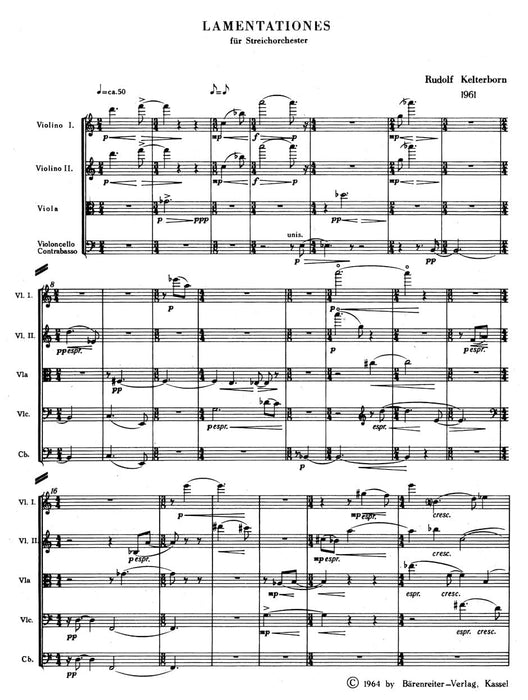 Lamentationes für Streicher (1961) 輓歌 騎熊士版 | 小雅音樂 Hsiaoya Music