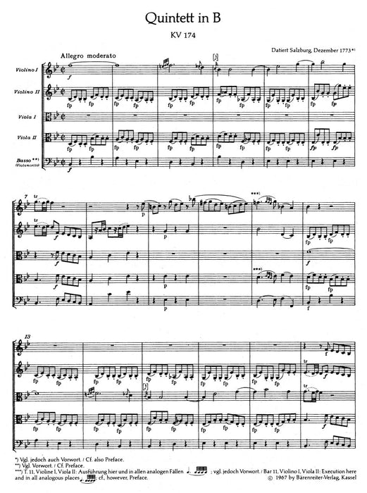Streichquintett B-Dur KV 174 莫札特 五重奏 騎熊士版 | 小雅音樂 Hsiaoya Music