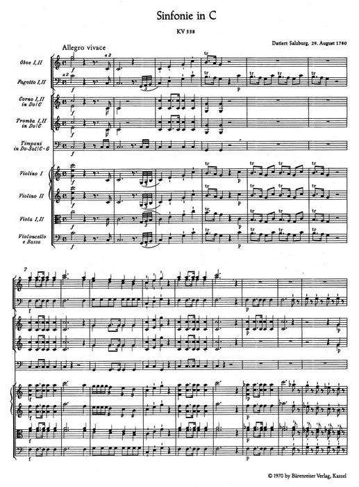 Sinfonie Nr. 34 C-Dur KV 338 莫札特 騎熊士版 | 小雅音樂 Hsiaoya Music