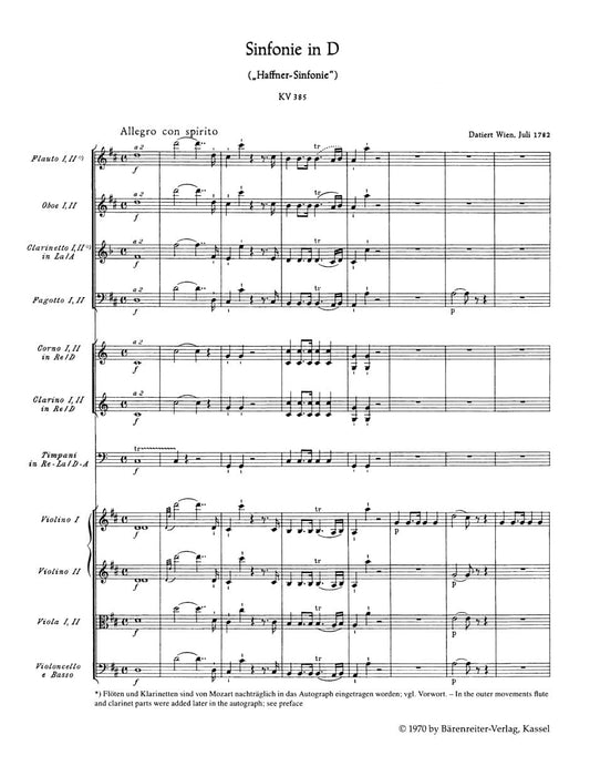 Symphony Nr. 35 D major K. 385 "Haffner Symphony" 莫札特 交響曲 騎熊士版 | 小雅音樂 Hsiaoya Music