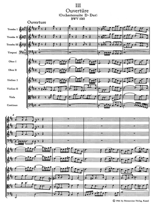 Orchestral Suite (Overture) D major BWV 1068 巴赫約翰瑟巴斯提安 管絃樂組曲 騎熊士版 | 小雅音樂 Hsiaoya Music