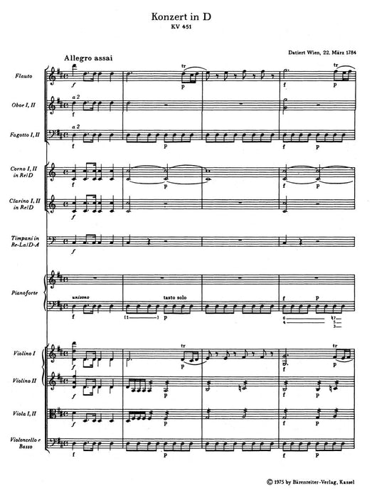 Piano Concerto D major K. 451 -Concerto for Piano and Orchestra- 莫札特 鋼琴協奏曲 管弦樂團 騎熊士版 | 小雅音樂 Hsiaoya Music
