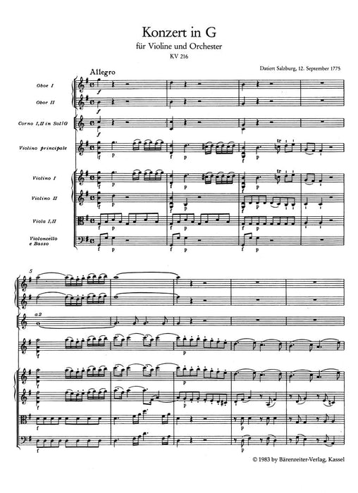 Concerto for Violin and Orchestra Nr. 3 G major K. 216 莫札特 協奏曲 小提琴 管弦樂團 騎熊士版 | 小雅音樂 Hsiaoya Music