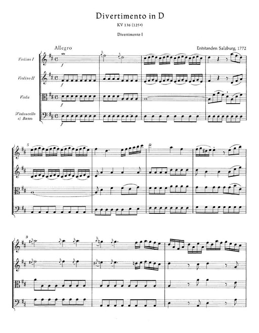 Three Divertimenti for Strings K. 136-138 (125a-c) 莫札特 嬉遊曲 弦樂 騎熊士版 | 小雅音樂 Hsiaoya Music