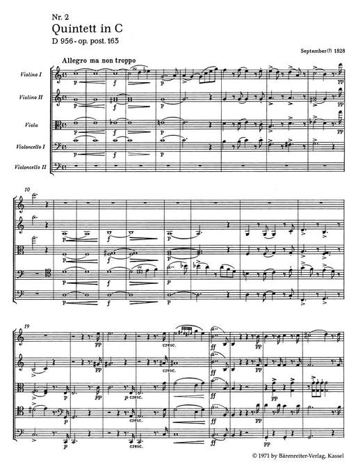 String Quintet C major op. post.163 D 956 舒伯特 弦樂五重奏 騎熊士版 | 小雅音樂 Hsiaoya Music