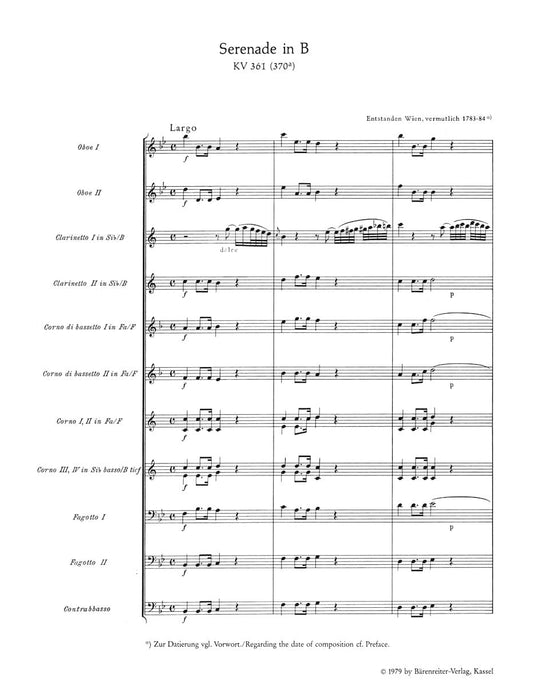 Serenade B-Dur KV 361 (370a) "Gran Partita" 莫札特 小夜曲 古組曲 騎熊士版 | 小雅音樂 Hsiaoya Music