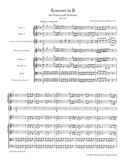 Works for Violin and Orchestra K. 207, 211, 216, 218, 219, 261, 269 (261a), 373 莫札特 小提琴 管弦樂團 騎熊士版 | 小雅音樂 Hsiaoya Music