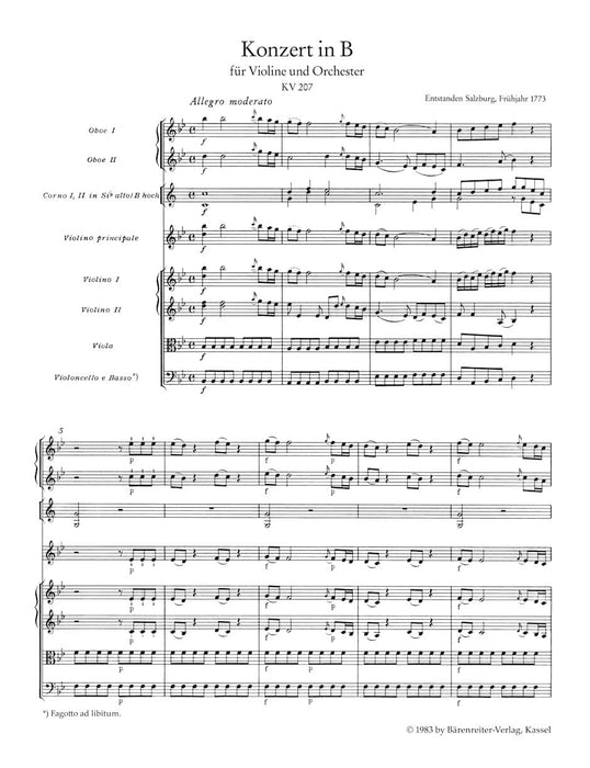 Works for Violin and Orchestra K. 207, 211, 216, 218, 219, 261, 269 (261a), 373 莫札特 小提琴 管弦樂團 騎熊士版 | 小雅音樂 Hsiaoya Music