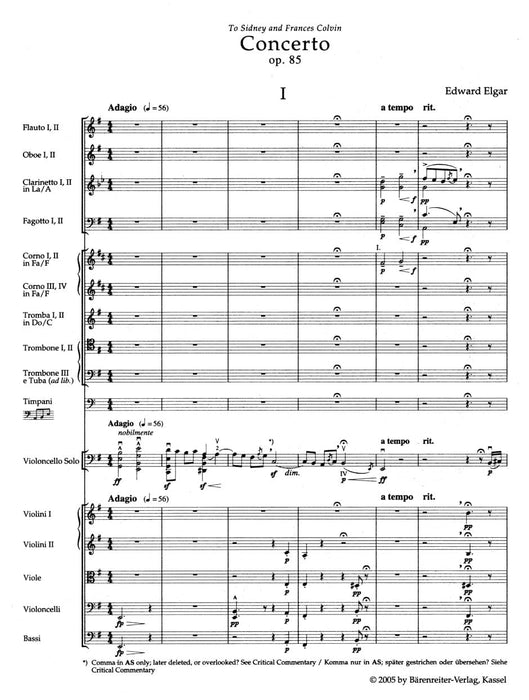 Concerto for Violoncello and Orchestra E minor op. 85 艾爾加 協奏曲 大提琴 管弦樂團 騎熊士版 | 小雅音樂 Hsiaoya Music