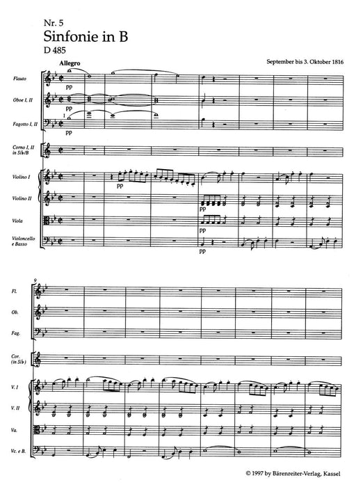 Symphony Nr. 5 in B-flat major D 485 舒伯特 交響曲 騎熊士版 | 小雅音樂 Hsiaoya Music