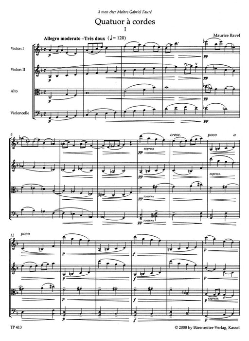 String Quartet 拉威爾摩利斯 弦樂四重奏 騎熊士版 | 小雅音樂 Hsiaoya Music