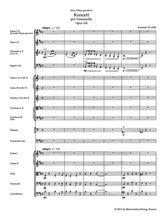 Concerto for Violoncello and Orchestra B minor op. 104 德弗札克 協奏曲 大提琴 管弦樂團 騎熊士版 | 小雅音樂 Hsiaoya Music