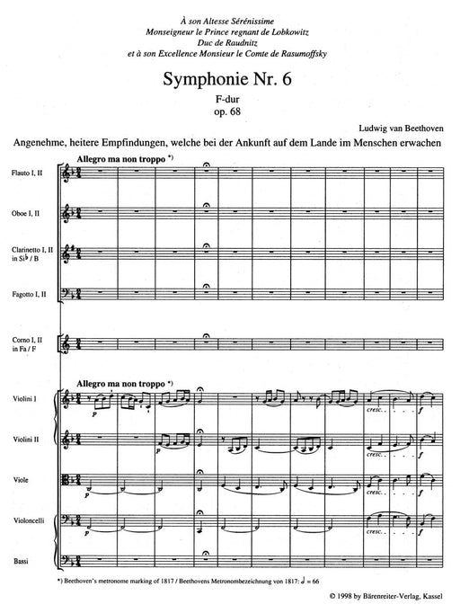 Symphony Nr. 6 F major op. 68 "Pastorale" 貝多芬 交響曲 田園交響曲 騎熊士版 | 小雅音樂 Hsiaoya Music