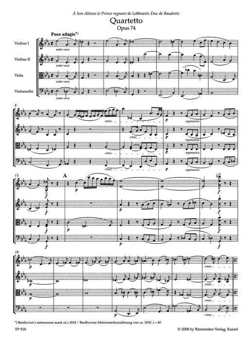 String Quartets op. 74, 95 貝多芬 弦樂 四重奏 騎熊士版 | 小雅音樂 Hsiaoya Music