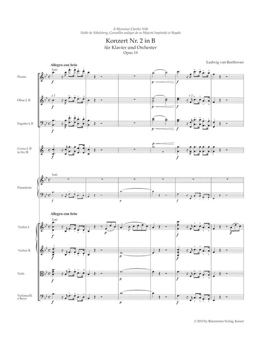 Concerto for Pianoforte and Orchestra Nr. 2 B-flat major op. 19 貝多芬 協奏曲 鋼琴 管弦樂團 騎熊士版 | 小雅音樂 Hsiaoya Music
