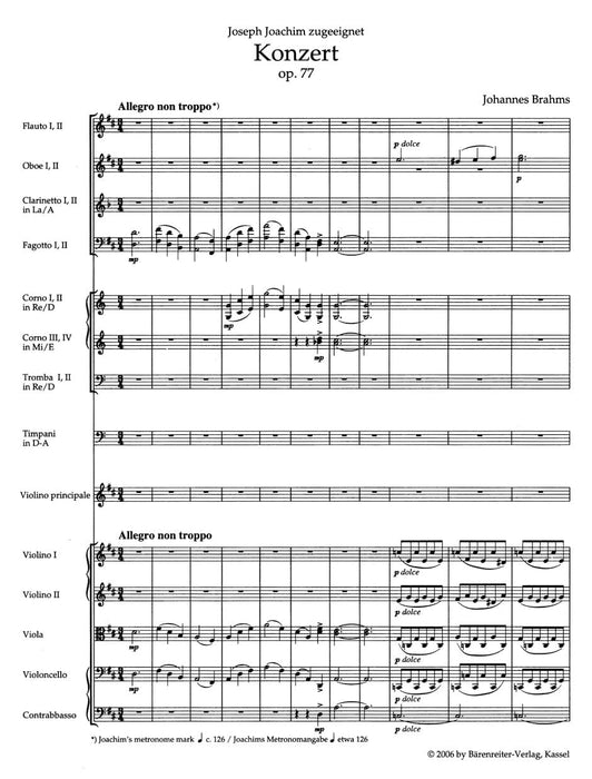 Concerto for Violin and Orchestra D major op. 77 布拉姆斯 協奏曲 小提琴 管弦樂團 騎熊士版 | 小雅音樂 Hsiaoya Music