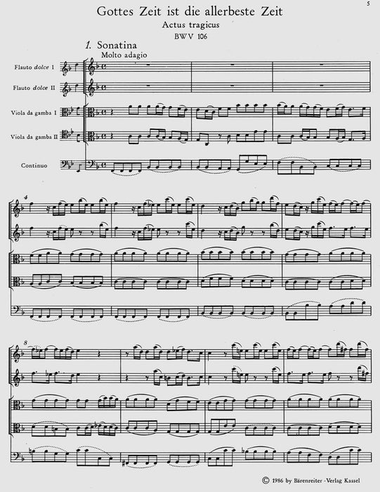 Mighty God, His time is ever best BWV 106 "Actus tragicus" -Cantata for a funeral service- Cantata for a funeral service 巴赫約翰瑟巴斯提安 清唱劇 騎熊士版 | 小雅音樂 Hsiaoya Music