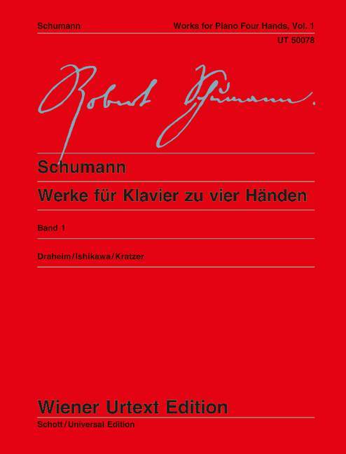Works for Piano Four Hands Band 1 Based on the sources ed. by Joachim Draheim. 舒曼．羅伯特 鋼琴四手聯彈 4手聯彈(含以上) 維也納原典版 | 小雅音樂 Hsiaoya Music