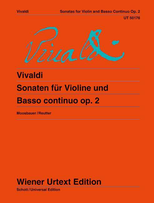 Sonatas for Violin and Basso Continuo op. 2 Edited from the sources and provided with Notes on Interpretation by Bernhard Moosbauer. 韋瓦第 奏鳴曲小提琴 音符詮釋 小提琴加鋼琴 維也納原典版 | 小雅音樂 Hsiaoya Music