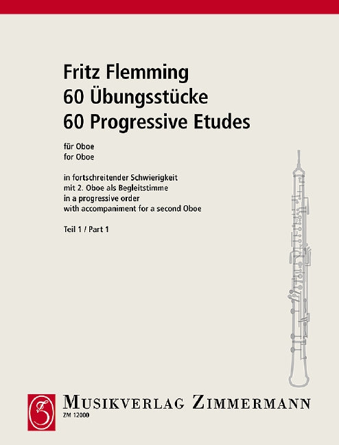 60 Progressive Etudes arranged according to the grade of difficulty Teil 1 練習曲改編 雙簧管教材 齊默爾曼版 | 小雅音樂 Hsiaoya Music