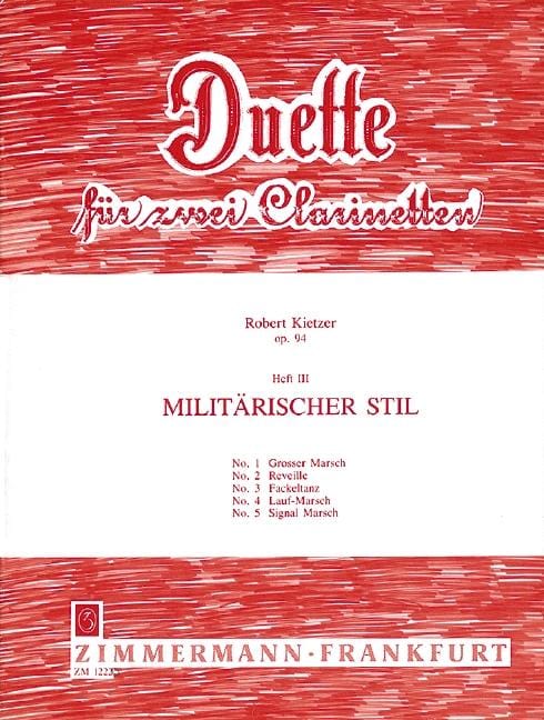 Duets op. 94 Heft 3 Militärischer Stil 二重奏 豎笛 2把 齊默爾曼版 | 小雅音樂 Hsiaoya Music