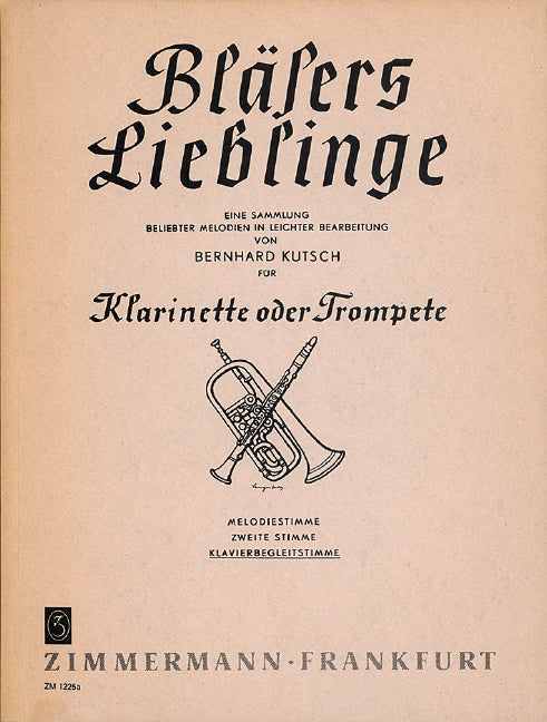 Bläsers Lieblinge (Wind Players' Favourites) A collection of popular tunes 管樂 流行音樂歌調 小號獨奏 齊默爾曼版 | 小雅音樂 Hsiaoya Music