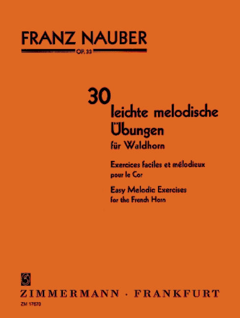 30 easy melodic exercises op. 33 練習曲 法國號教材 齊默爾曼版 | 小雅音樂 Hsiaoya Music
