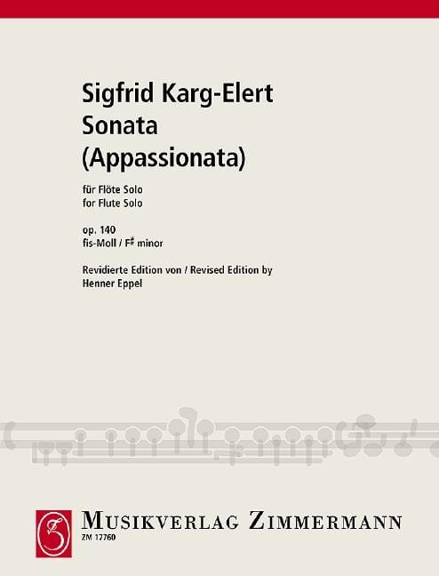 Sonata (Appassionata) op. 140 卡爾格－艾勒特 奏鳴曲 長笛獨奏 齊默爾曼版 | 小雅音樂 Hsiaoya Music