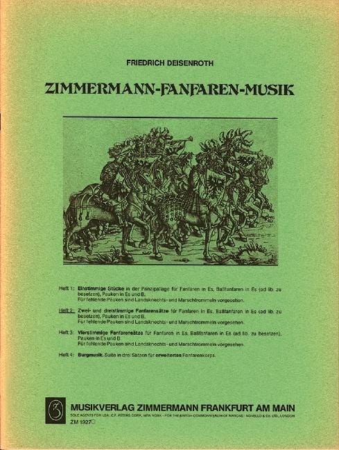 Zimmermann-Fanfare Music Heft 2 Zwei- und dreistimmige Fanfarensätze für Fanfaren in Es, Bassfanfaren, Pauken in Es und B 號曲 號曲 號曲 小號獨奏 齊默爾曼版 | 小雅音樂 Hsiaoya Music