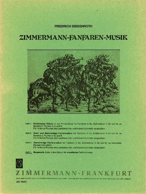 Zimmermann-Fanfare Music Heft 4 Burgmusik. Suite in drei Sätzen für erweitertes Fanfarenkorps 號曲 組曲 號曲 小號獨奏 齊默爾曼版 | 小雅音樂 Hsiaoya Music