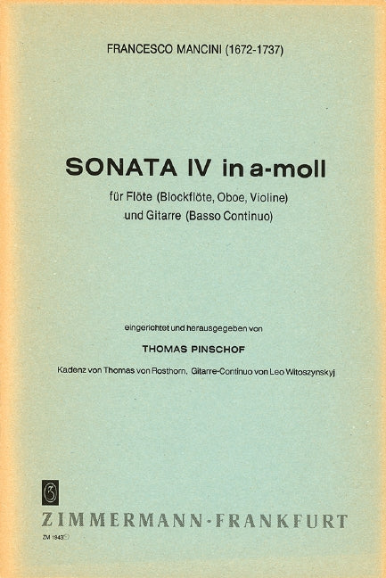 Sonata IV A minor 混和二重奏 奏鳴曲小調 齊默爾曼版 | 小雅音樂 Hsiaoya Music