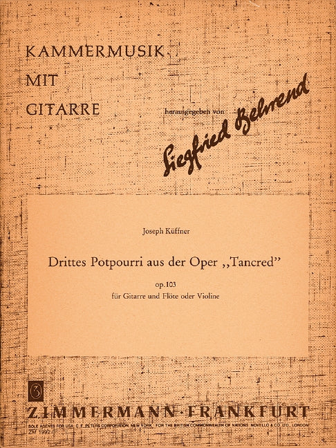 Third Potpourri op. 103 from the opera ”Tancred“ 混和二重奏 歌劇 齊默爾曼版 | 小雅音樂 Hsiaoya Music