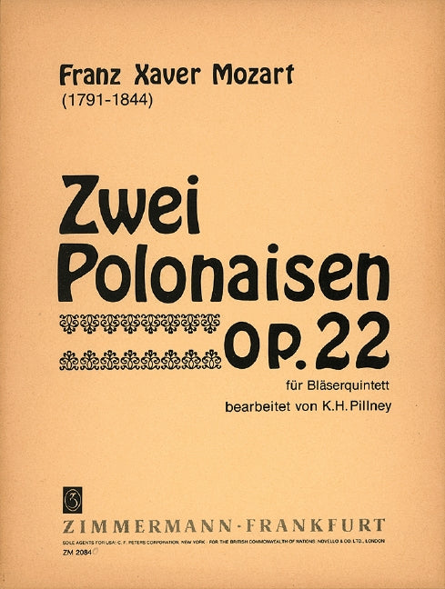 Two polonaises op. 22 莫札特˙弗朗茲 木管五重奏 波洛奈茲 齊默爾曼版 | 小雅音樂 Hsiaoya Music