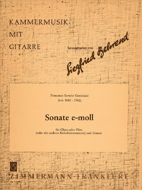 Sonata E minor 傑米尼亞尼 混和二重奏 奏鳴曲小調 齊默爾曼版 | 小雅音樂 Hsiaoya Music