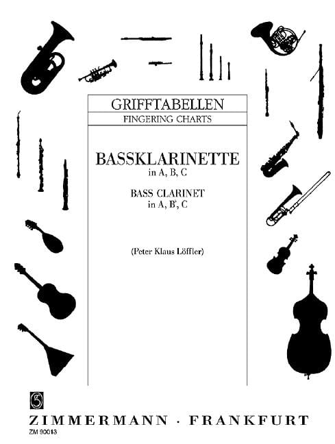 Fingering Chart for Bass Clarinet in A, B, C 低音單簧管 豎笛教材 齊默爾曼版 | 小雅音樂 Hsiaoya Music