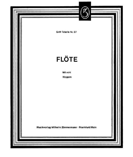 Table of Fingerings for Flute (8 keys) 長笛 長笛教材 齊默爾曼版 | 小雅音樂 Hsiaoya Music