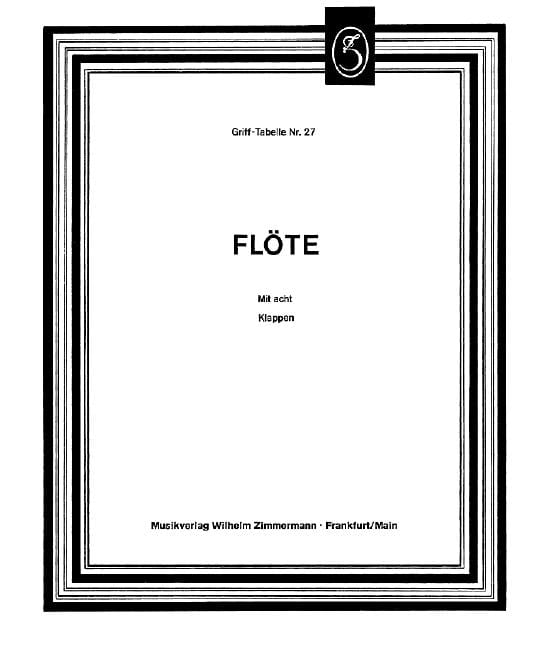 Table of Fingerings for Flute (8 keys) 長笛 長笛教材 齊默爾曼版 | 小雅音樂 Hsiaoya Music